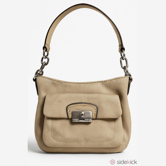 Coach Handbags - Coach Vintage Tan Monogram Logo Crossbody Messenger Purse